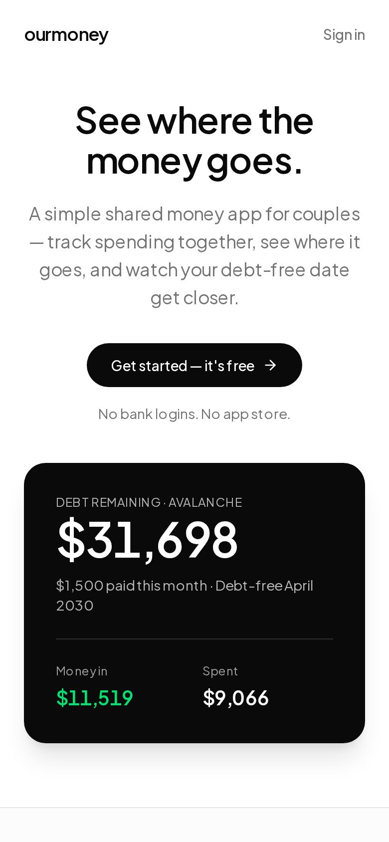 Our Money screenshot